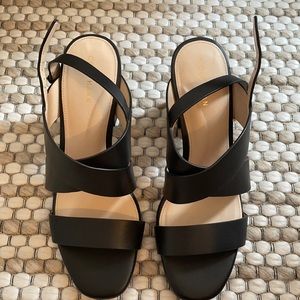 NEW Black Cole Haan Cynthia Block Sandal Black 7.5